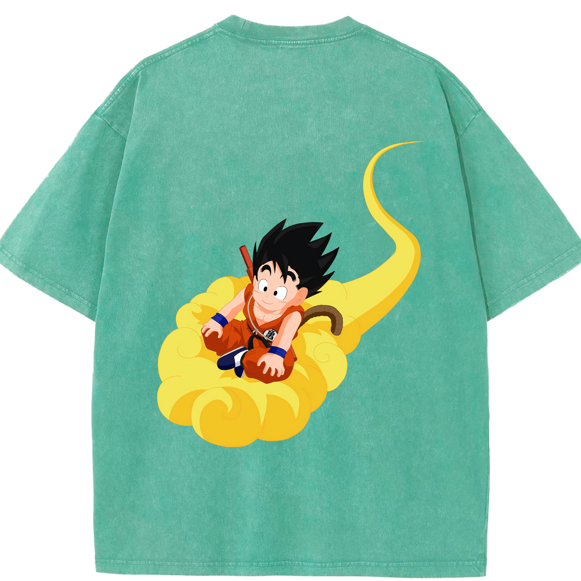 （画像用） ドラゴンボール 孫悟空（そん ごくう）Son Goku カカロット DRAGON BALL Kakarotto 綿100% ヴィンテージ風 半袖Tシャツ（背面プリント）